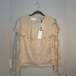 WAYF LONG SLEEVE LACE BLOUSE